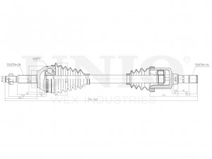Привод в сборе передний левый CVJ-10096 UNIO
