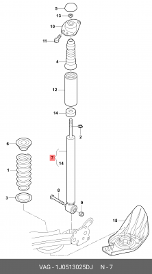 амортизатор задний газовый!\ VW Bora/Golf 02-06,Audi A3 01-03 1J0 513 025 DJ VAG