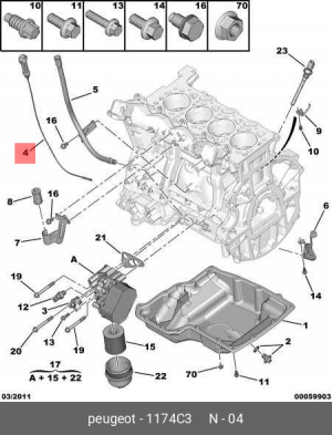 1174C3 ЩУП МАСЛЯНЫЙ 1174 C3 CITROEN PEUGEOT