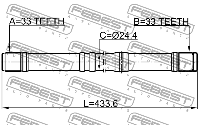 ПОЛУОСЬ ЛЕВАЯ 33X433.4X33 подходит для MITSUBISHI ASX GA# 2010-2016 0412-GACVTLH 0412-GACVTLH FEBEST