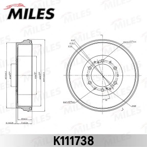 Барабан тормозной TOYOTA FORTUNER/HILUX VI/VII/VIII K111738 K111738 MILES