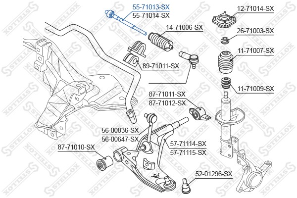 тяга рулевая левая!\ Mazda 626/MX-6 GE 91> 55-71013-SX STELLOX