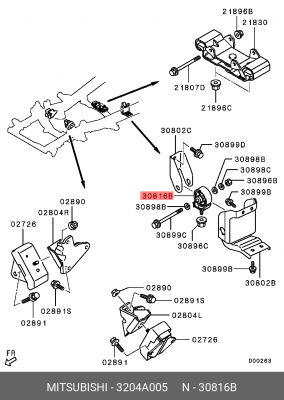 Опора КПП MITSUBISHI L200,Pajero Sport (96-) (2.5 D) OE 3204A005 MITSUBISHI