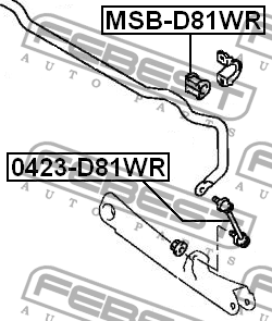 Втулка стабилизатора MITSUBISHI ENDEAVOR D71,81W 2003.01-2011.08 MSB-D81WR MSB-D81WR FEBEST