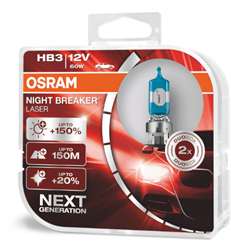 Заменен на 9005NL-2HB Лампа галогенная Night Braker LASER HB3 12V 60W P20D 1700l 9005NL-HCB OSRAM