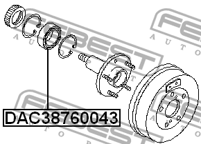 Подшипник ступицы DAC38760043 DAC38760043 FEBEST