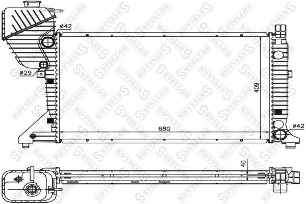 радиатор системы охлаждения! 680x410x42\ MB Sprinter 901-904 Cdi 00> 81-03338-SX STELLOX