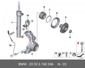 BMW X1 E84 (2009-2015) 33 32 6 760 346 BMW