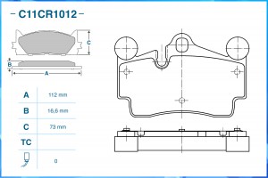 Тормозные колодки передние Low Metallic C11CR1012 C11CR1012 CWORKS