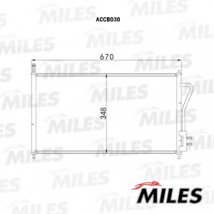 Радиатор кондиционера (паяный) FORD FOCUS 1.4-2.0 98-05 ACCB030 ACCB030 MILES