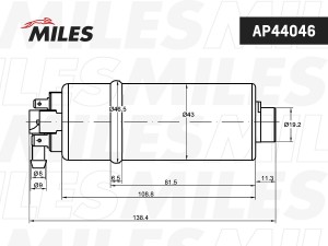 Насос топливный BMW 5 E34/E39/ 4bar (BOSCH 0986580129) AP44046 AP44046 MILES