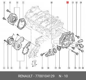 Прокладка корпуса термостата 7700104129 7700104129 RENAULT