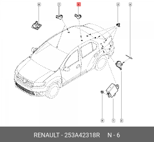 Датчик парктроника ЛАДА X-Ray АвтоВАЗ 253A42318R RENAULT