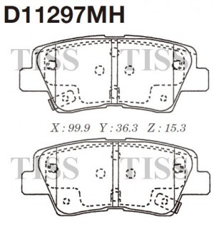 Колодки тормозные дисковые  HYUNDAI VELOSTER (FS) D11297MH D11297MH MK KASHIYAMA