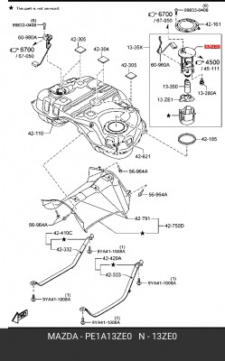 Фильтр топливный MAZDA PE1A-13-ZE0 PE1A-13-ZE0 MAZDA
