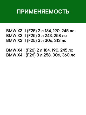 Фильтр воздушный салона BMW X3 (F25),X4 (F26) угольный антиаллерг. (2шт.) RAF FI RF005BM RAF FILTER