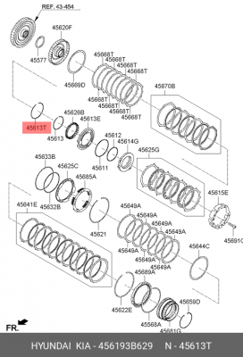 456193B629 Стопорное кольцо акпп 456193B629 MOBIS