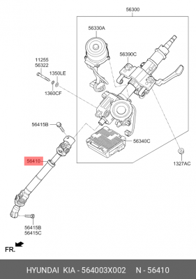 Вал карданный HYUNDAI Elantra (11-13),i30 (12-) колонки рулевой OE 564003X002 HYUNDAI KIA