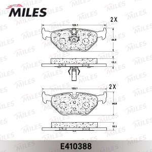 Колодки тормозные задние (без датчика) (Смесь Low-Metallic) BMW E39 9604 (TRW GD E410388 MILES