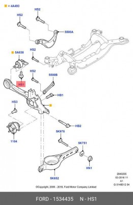болт сайлентблока кулака задней подвески!\ Ford all 1 534 435 FORD