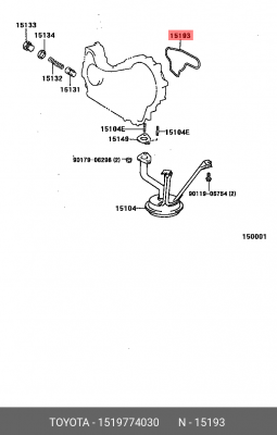 Прокладка масляного насоса 15197-74030 15197-74030 TOYOTA