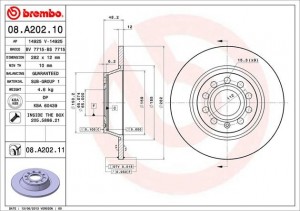 Диск тормозной 08.A202.11 08.A202.11 BREMBO
