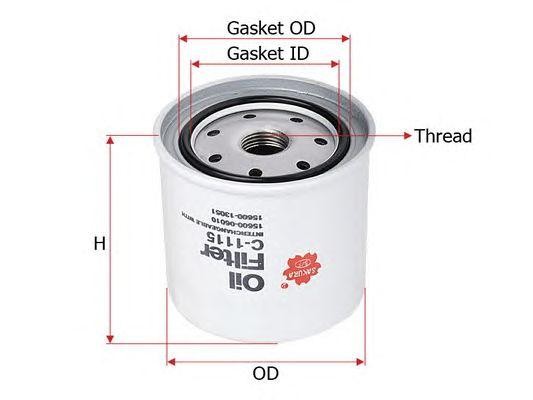 Фильтр масляный TOYOTA Avensis (97-),Camry (83-),Corolla (83-) SAKURA C-1115 SAKURA