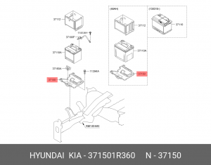 ПОДДОН АККУМУЛЯТОРА 37150-1R360 371501R360 HYUNDAI KIA