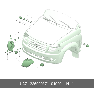 Фара блок УАЗ Профи правая (ОАО УАЗ) 236000371101000 UAZ UAZ