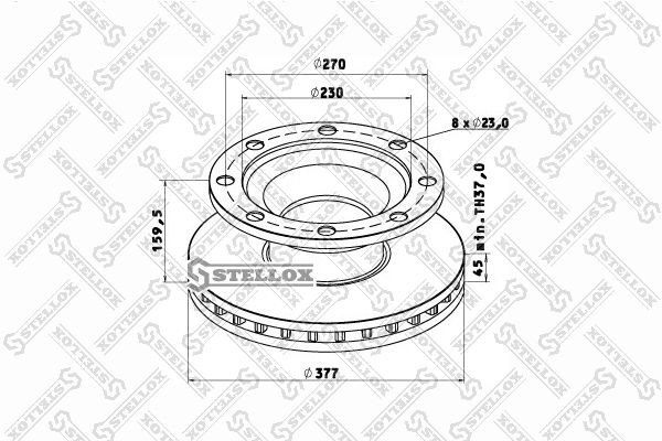диск тормозной !377/230x45/159.5 8n-275-23\BPW SB3745 85-00804-SX STELLOX