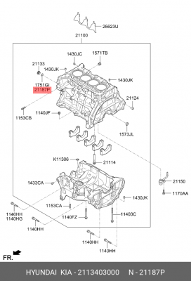 ПРОКЛАДКА БОКОВОЙ КРЫШКИ ДВИГАТЕЛЯ 2113403000 MOBIS