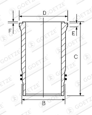 1448091000 Гильза блока цилиндров ДВС FORD 1842/1848/3542D/3542T/4142D/F-MAX 14-480910-00 GOETZE