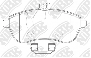 Колодки тормозные дисковые (с датчиком) PN0452W PN0452W NIBK