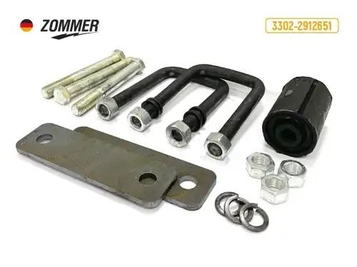 Комплект крепления рессоры задней ГАЗель (серьги+болты+стремянки+1 с/б) (ан.ГАЗ) 33022912651 ZOMMER