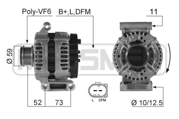 Генератор FORD TRANSIT/PEUGEOT BOXER 06- 210421 210421 ERA