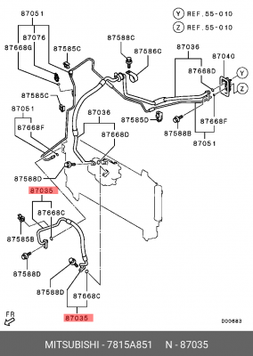 ШЛАНГ ОТВОДНОЙ КОМПРЕССОРА КОНДИЦИОНЕРА MITSUBISHI 7815A851 MITSUBISHI