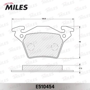 Колодки тормозные задние (Смесь CERAMIC серия PRO) MERCEDES V-CLASS/VITO W638 97 E510454 MILES