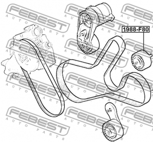 Ролик обводной BMW 1 F20, 3 F30, 5 F10, X3 F25, X5 E70/F15 1988-F80 1988-F80 FEBEST
