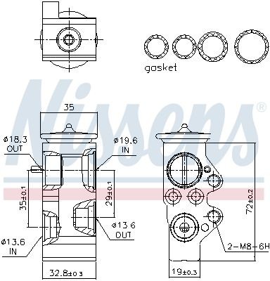 клапан расширительный!\ VW Polo 01> 999313 NISSENS