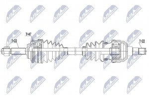 привод передний правый!\ Chevrolet Aveo 1.2 05> NPWDW045 NTY