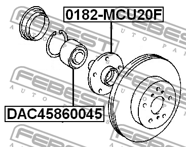 Подшипник ступицы задний TOYOTA HIGHLANDER 4WD 2007-2013 DAC45860045 DAC45860045 FEBEST