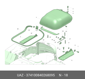Замок капота УАЗ-452,3741 (защелка) (ОАО УАЗ) 374100840268095 UAZ UAZ