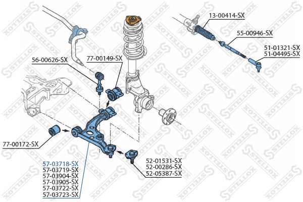 рычаг левый! except 1800kg\ Fiat Ducato all 01> 5703718SX STELLOX