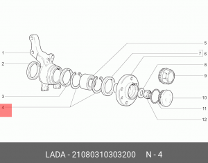 кольцо стопорное ступицы пер.!\ Lada 2108 21080-3103032-00 LADA VAZ