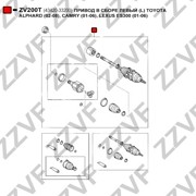 ПРИВОД В СБОРЕ ЛЕВЫЙ (L) TOYOTA ALPHARD (02-08), CAMRY (01-06), LEXUS ES300 (01- ZV200T ZZVF