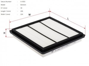 Фильтр воздушный MITSUBISHI PAJERO 3.0 V6 -95 A1053 A1053 SAKURA