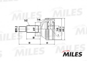 ШРУС наружный FORD MONDEO 1.8-2.5 93-00 (с ABS) (GKN 303085) GA20118 GA20118 MILES