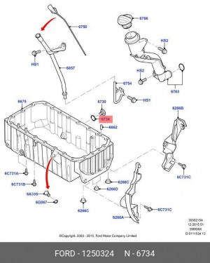 Кольцо уплотнительное FORD Mondeo 4 пробки сливной OE 1250324 FORD