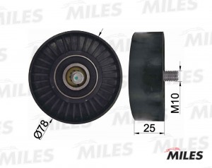 Ролик ремня приводного PEUGEOT 206/307/406 1.8-2.2 (INA 532043910) AG03126 AG03126 MILES