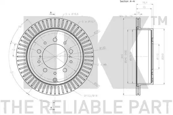 Диск тормозной с аллюминиевым покрытием 3145162 3145162 NK